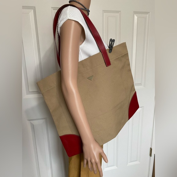 Original Prada Canvas tote shoulder bag - Picture 3 of 15